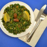 Tabouleh Salad · Healthy vegetarian salad traditionally made of bulgur (cracked wheat), diced tomatoes, parsl...