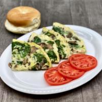 Egg White Frittata · Sauteed Spinach and Mushroom added to Egg Whites.