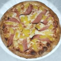 Hawaiian Pizza · Canadian bacon, pineapple and extra cheese.
