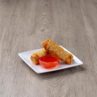 2 Pork Egg Rolls · Marinated pork and vegetables, served with our homemade sweet and sour sauce. 