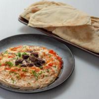 Hummus Classic · Garbanzo beans and sesame tahini with a touch of garlic, virgin olive oil, lemon juice and t...