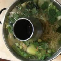 17. Noodles Shrimp Wonton Soup · Shrimp and vegetable.