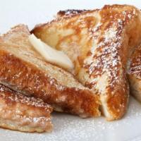 Regular French Toast · With powdered sugar and maple syrup.