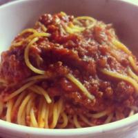 Spaghetti and Meat Sauce · Served with our fresh baked bread and a side Italian salad.