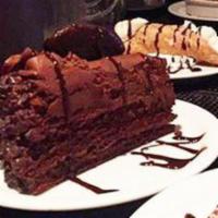Chocolate Cake · Double chocolate fudge cake.