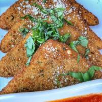 Homemade Fried Mozzarella · Delicious homemade fried mozzarella served with marinara. Available in (4) or (8) pieces. 
