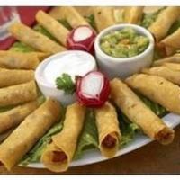 Flautas · Chicken or beef. Rice and beans