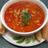 Menudo Soup · Beef tripe and hominy