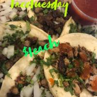 3 Tacos Lunch Special · Flour or corn tortillas. onion and cilantro on the side