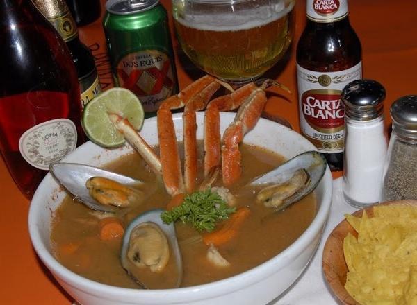Caldo Vuelve a La Vida · Seafood mix of octopus, shrimp, fish, crab and mussels.