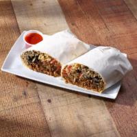 6 oz. Ground Beef Burrito · Just like your mom's. Fresh hot large flour tortilla. Includes rice, beans, salsa and hot sa...