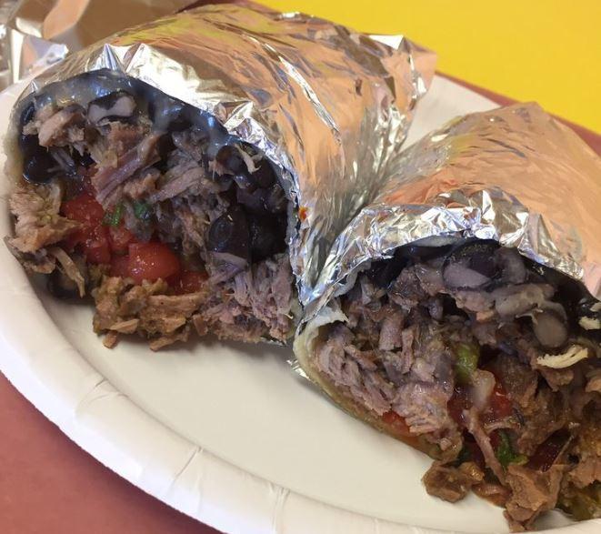 6 oz. Steak Burrito · Chile rubbed. Fresh hot large flour tortilla. Includes rice, beans, salsa and hot sauce.
