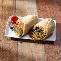 6 oz. Veggies Super Burrito · Red onions, peppers, zucchini and beans. Fresh hot large flour tortilla with choice of  6 oz...