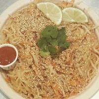 Raw, Vegan Nutrient-Rich Vegan Kelp Noodles · Served with spicy thai-style peanut sauce, unsalted peanuts, organic gluten-free tamari (soy...