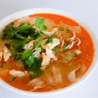 Chicken Noodle Soup · Chicken, rice noodle, iceberg lettuce, Thai basil, bean sprout and green onion.