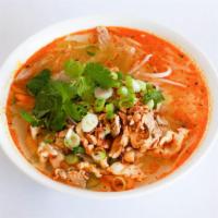 Combo Noodle Soup · Shrimp, chicken, pork, tofu, rice noodle, bean sprout, iceberg lettuce, Thai basil, roasted ...