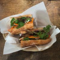 Combo Sandwich · Sweet baguette, carrots, daikon, red onion, English cucumber, cilantro, jalapeno and aioli.