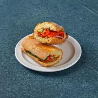 Shrimp Cake Sandwiches · Shrimp cake, sweet baguette, carrots & daikon pickle, cucumber, jalapeno, cilantro, aioli an...