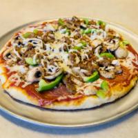 Classic Combo Pizza · Pepperoni, salami, Italian sausage, mushrooms, bell peppers, and onion.