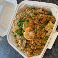Fried Rice · Classic fried rice with peas, carrots, and egg with your choice of protein