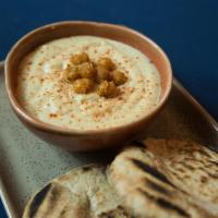 Original Hummus · Made of mashed chick peas, blended with tahini, extra virgin olive oil, topped with roasted ...
