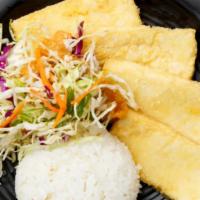Tofu Tempura · Fresh Tofu Deep Fried In Our Delicious Tempura Batter, With steamed Rice.