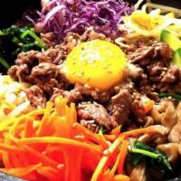 Bibimbap Bowl · Rice mixed with choice of protein and vegetables. Add fixings for an additional charge.