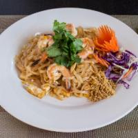 31. Pad Thai · Stir fried fresh rice noodles, bean sprout, egg and ground peanut.