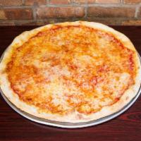 Extra Cheese Pizza · Pizza topped with tomato sauce and extra cheese