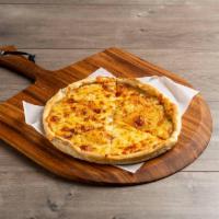 White Pizza · Our fresh dough basted with a touch of oil and sprinkled lightly with garlic, topped with a ...