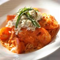 Lump Crab and Shrimp Capellini · Lump crab and sauteed shrimp served in our signature 'crab rosa' sauce, over house crafted c...