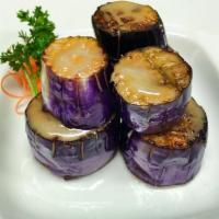 15. Miso Eggplant · Fresh eggplant with ginger miso sauce.