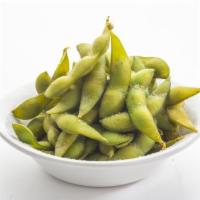 Edamame · Salted steamed soy beans.
