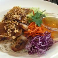 Vermicelli Noodle Salad · Grilled chicken or crispy tofu served with vermicelli noodles, mixed greens, pickled carrots...