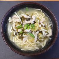 N8. Pickled mustard green Noodle Soup · w/Pork 酸菜肉絲湯麵