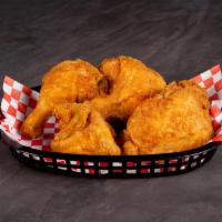 Golden Fried Chicken · Golden fried chicken hand breaded and golden fried. Substitute white meat (breast and wing) ...
