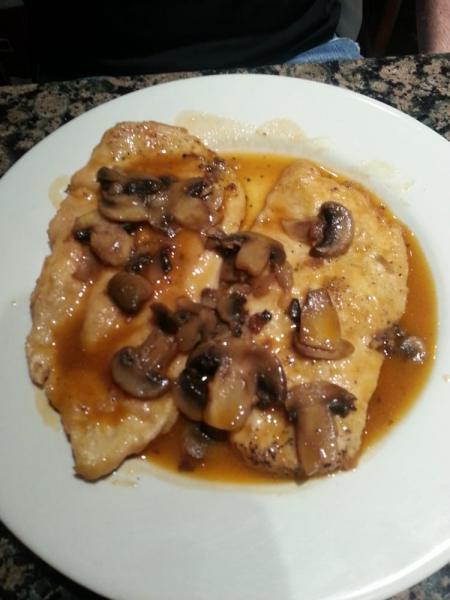 Pollo Marsala · Chicken sauteed with imported Marsala wine and mushrooms.