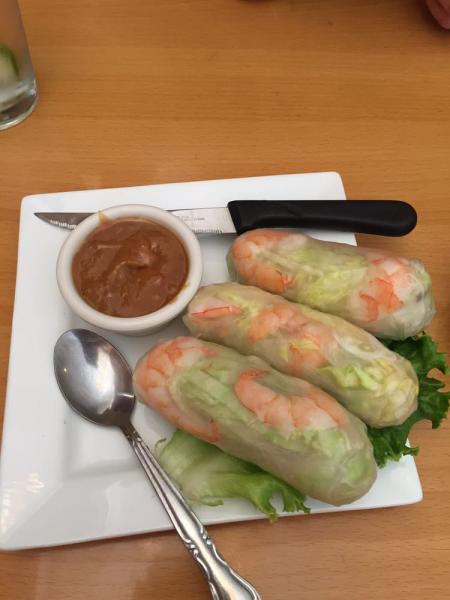 3 Pieces  Fresh Spring Roll · Served with vermicelli noodle and fresh salad rolled in rice paper.