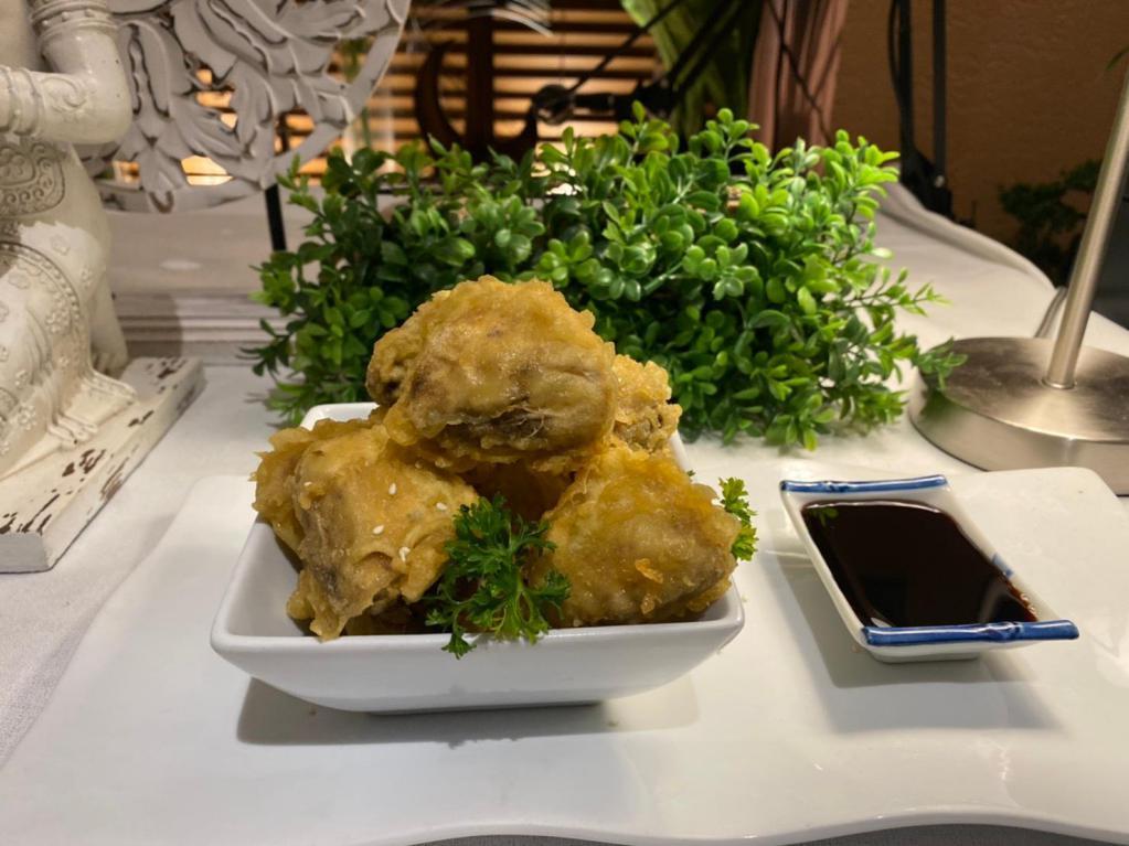 mushroom delight · deep fried lightly batter mushroom seasoning come with tempura sauce
