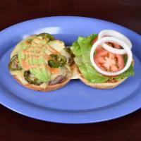 Tex Mex Burger · Chipotle mayo, avocado, fresh jalapeno and Monterey Jack cheese.