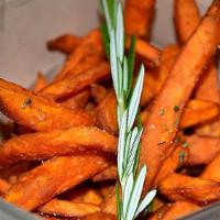 Sweet Potato Fries · Fresh herbs and dipping sauces. Vegan. Vegetarian. Gluten-free.