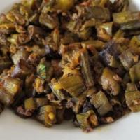 Bhindi Masala · Fresh okra cooked with tomatoes, onions and spices. 
