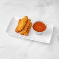 Mozzarella Sticks · Golden fried breaded cheese sticks served with homemade marinara sauce.