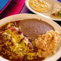 Poco de Todo Plate · Two cheese enchiladas with chile con carne, one queso tostada and one chicken or beef crispy...
