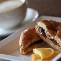 Toasted Croissant With Peanut Butter and Jelly · 