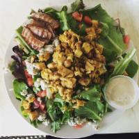 California Mix Salad · Spring mix, grilled chicken, walnuts, apples, cranberries, chia seeds, tomato, cucumber and ...