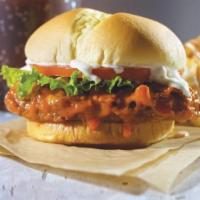 Buffalo Chicken Sandwich · With buffalo bleu sauce. Spicy.  Please note that the Buffalo Chicken Sandwich does not come...