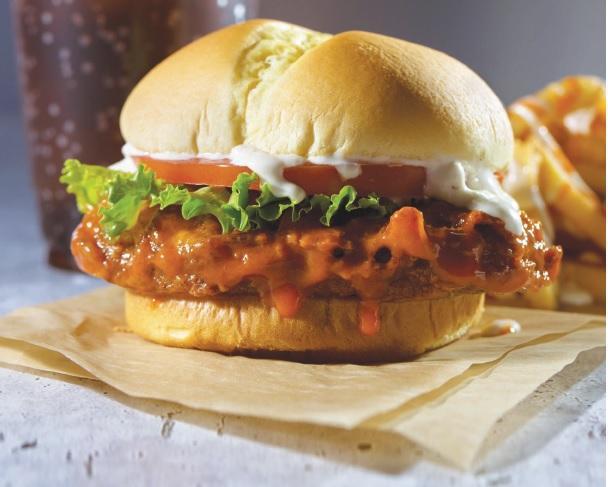 Buffalo Chicken Sandwich · With buffalo bleu sauce. Spicy.  Please note that the Buffalo Chicken Sandwich does not come with cheese. Does not come with fries and drink