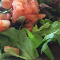 Side Salad and Dressing · Spring mix, tomatoes, carrots and balsamic vinaigrette. 