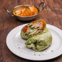 Chicken Spinach Wrap · Fried or grilled chicken diced tomatoes, lettuce and cheddar cheese wrapped in a spinach tor...